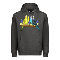 Charcoal Heather cute budgies Premium Hoodie - linhVisuals