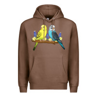 Chestnut cute budgies Premium Hoodie - linhVisuals