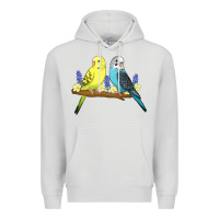 Dove Grey cute budgies Premium Hoodie - linhVisuals