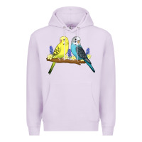 Lilac cute budgies Premium Hoodie - linhVisuals