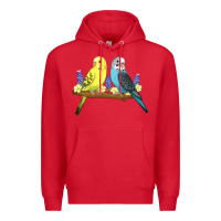 Red cute budgies Premium Hoodie - linhVisuals