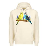 Sandshell cute budgies Premium Hoodie - linhVisuals