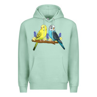 Seafoam cute budgies Premium Hoodie - linhVisuals