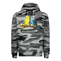 Slate Camo cute budgies Premium Hoodie - linhVisuals