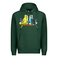 Sports Green cute budgies Premium Hoodie - linhVisuals