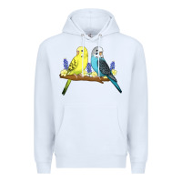 White cute budgies Premium Hoodie - linhVisuals