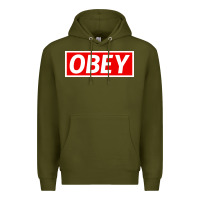 Army Green obey Premium Hoodie - linhVisuals