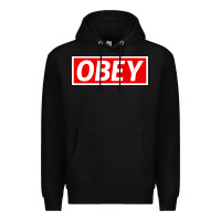 Black obey Premium Hoodie - linhVisuals