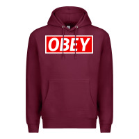 Burgundy obey Premium Hoodie - linhVisuals
