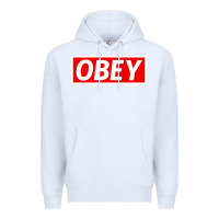 White obey Premium Hoodie - linhVisuals