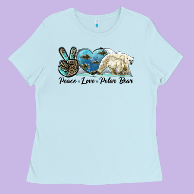 Peace Love Polar Bear Ladies Tee Designed By Lillyallendesigns