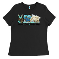 Black peace love polar bear Ladies Tee - LillyAllenDesigns