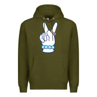 Army Green girl peace sign Premium Hoodie - linhVisuals