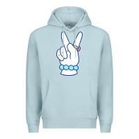 Blue Mist girl peace sign Premium Hoodie - linhVisuals