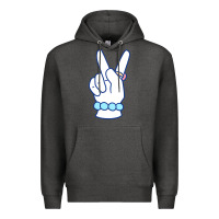 Charcoal Heather girl peace sign Premium Hoodie - linhVisuals