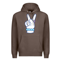 Coffee girl peace sign Premium Hoodie - linhVisuals