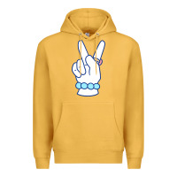 Mustard girl peace sign Premium Hoodie - linhVisuals