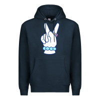 Navy girl peace sign Premium Hoodie - linhVisuals