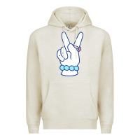 Oatmeal Heather girl peace sign Premium Hoodie - linhVisuals