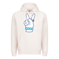Pale Pink girl peace sign Premium Hoodie - linhVisuals