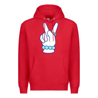 Red girl peace sign Premium Hoodie - linhVisuals