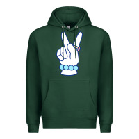 Sports Green girl peace sign Premium Hoodie - linhVisuals