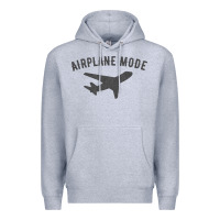 Heather Grey airplane mode funny traveling design with flying plane Premium Hoodie - linhVisuals