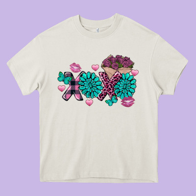 Xoxo Valentine's Day Turquoise Gem Heavy Core Tee Designed By Fadigitalartstudio