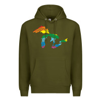Army Green all michigan great lakes rainbow colors Premium Hoodie - linhVisuals