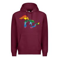 Burgundy all michigan great lakes rainbow colors Premium Hoodie - linhVisuals