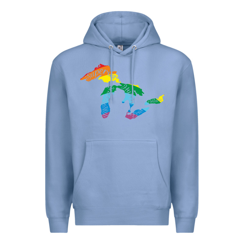 All Michigan Great Lakes Rainbow Colors Premium Hoodie by linhVisuals | Teevron