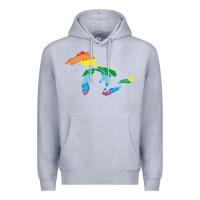 Heather Grey all michigan great lakes rainbow colors Premium Hoodie - linhVisuals