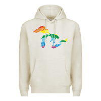 Oatmeal Heather all michigan great lakes rainbow colors Premium Hoodie - linhVisuals