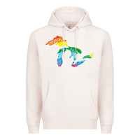 Pale Pink all michigan great lakes rainbow colors Premium Hoodie - linhVisuals