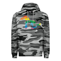 Slate Camo all michigan great lakes rainbow colors Premium Hoodie - linhVisuals