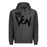 Charcoal Heather KING VON Premium Hoodie - linhVisuals