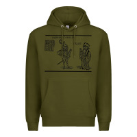 Army Green doctor faustus vintage illustration design Premium Hoodie - linhVisuals