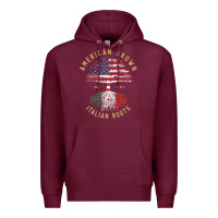 Burgundy american grown italian roots italy flag vintage tree Premium Hoodie - linhVisuals