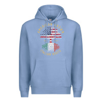 Colony Blue american grown italian roots italy flag vintage tree Premium Hoodie - linhVisuals