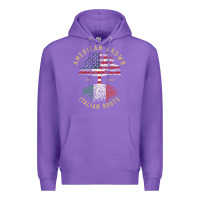 Purple american grown italian roots italy flag vintage tree Premium Hoodie - linhVisuals
