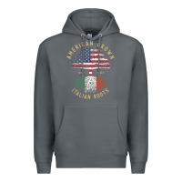 Rock american grown italian roots italy flag vintage tree Premium Hoodie - linhVisuals