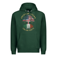 Sports Green american grown italian roots italy flag vintage tree Premium Hoodie - linhVisuals