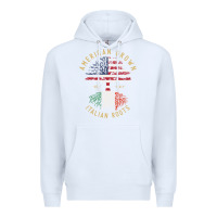 White american grown italian roots italy flag vintage tree Premium Hoodie - linhVisuals