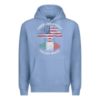 Colony Blue american grown italian roots usa italy flag tree Premium Hoodie - linhVisuals