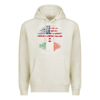Oatmeal Heather american grown italian roots usa italy flag tree Premium Hoodie - linhVisuals