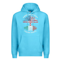 Ocean Blue american grown italian roots usa italy flag tree Premium Hoodie - linhVisuals