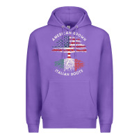 Purple american grown italian roots usa italy flag tree Premium Hoodie - linhVisuals