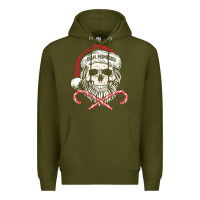 Army Green bah humbug skull santa hat christmas funny quote Premium Hoodie - linhVisuals