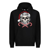 Black bah humbug skull santa hat christmas funny quote Premium Hoodie - linhVisuals