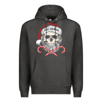 Charcoal Heather bah humbug skull santa hat christmas funny quote Premium Hoodie - linhVisuals
